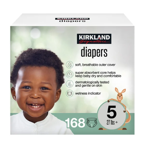 Kirkland Diapers, Size 5, 168 ct