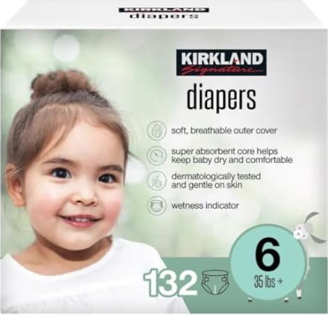 Kirkland Diapers, Size 6, 132 ct