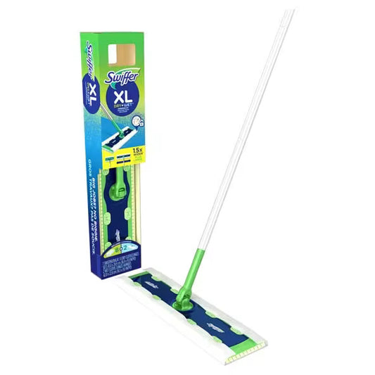 Swiffer Sweeper Dry + Wet XL Sweeping Kit (1 Sweeper, 8 Dry  Cloths, 2 Wet Cloths)