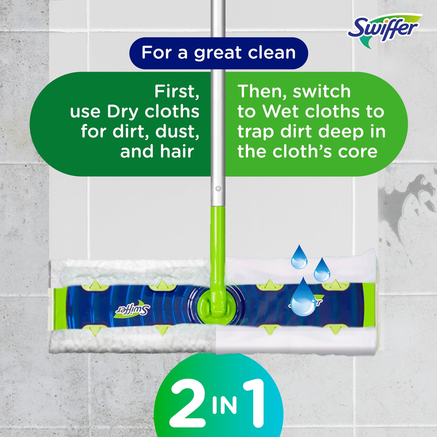 Swiffer Sweeper Dry + Wet XL Sweeping Kit (1 Sweeper, 8 Dry  Cloths, 2 Wet Cloths)