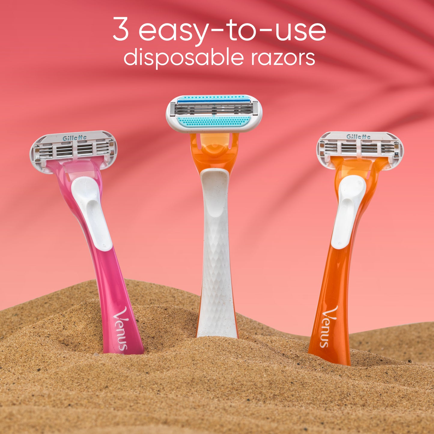 Venus Miami Sunset Smooth Sensitive Disposable Women's Razors - 3 Ct