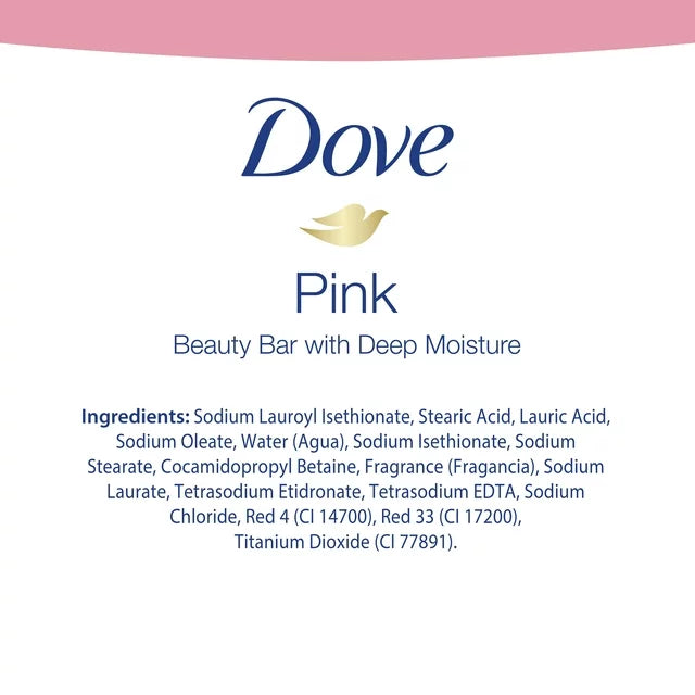 Dove Pink Gentle Deep Moisturizing Beauty Bar Soap All Skin Type, 3.75 oz 4pack, 8pack, 12pack