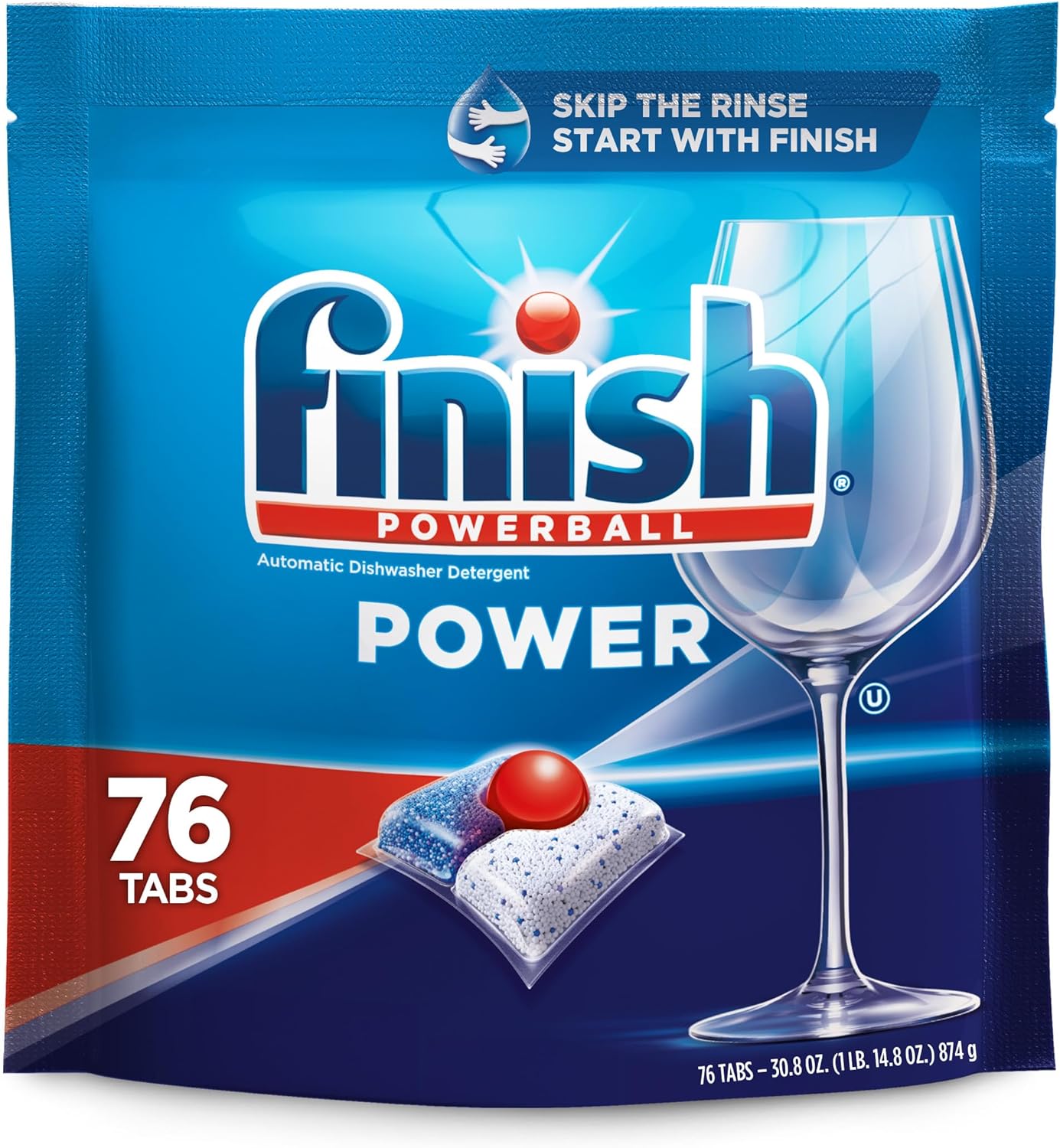 Finish Dishwasher Pods, 76 Count - Powerball - Dishwashing Tablets - Dish Tabs