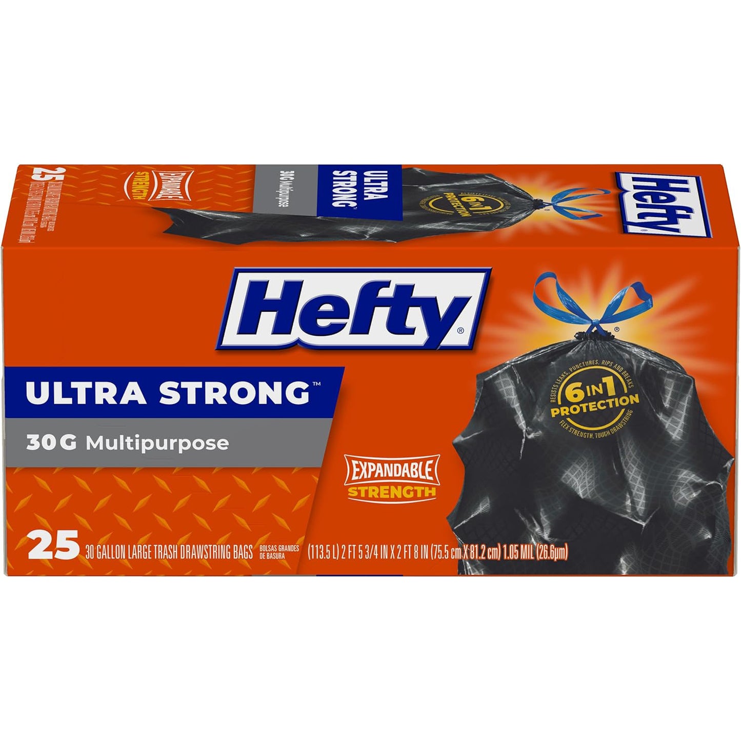 Hefty Ultra Strong. Large Trash Bags, 30 Gallon, 25 Count