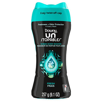 Downy Unstoppables, Scent Booster Beads, 9.1oz Bottle, Solid, Fresh Blue/ Green