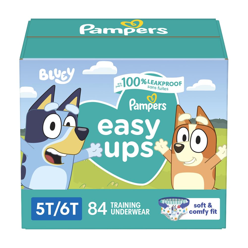 Pampers Easy Ups Bluey Training Pants Toddler Boys Size 5T/6T 84 Count