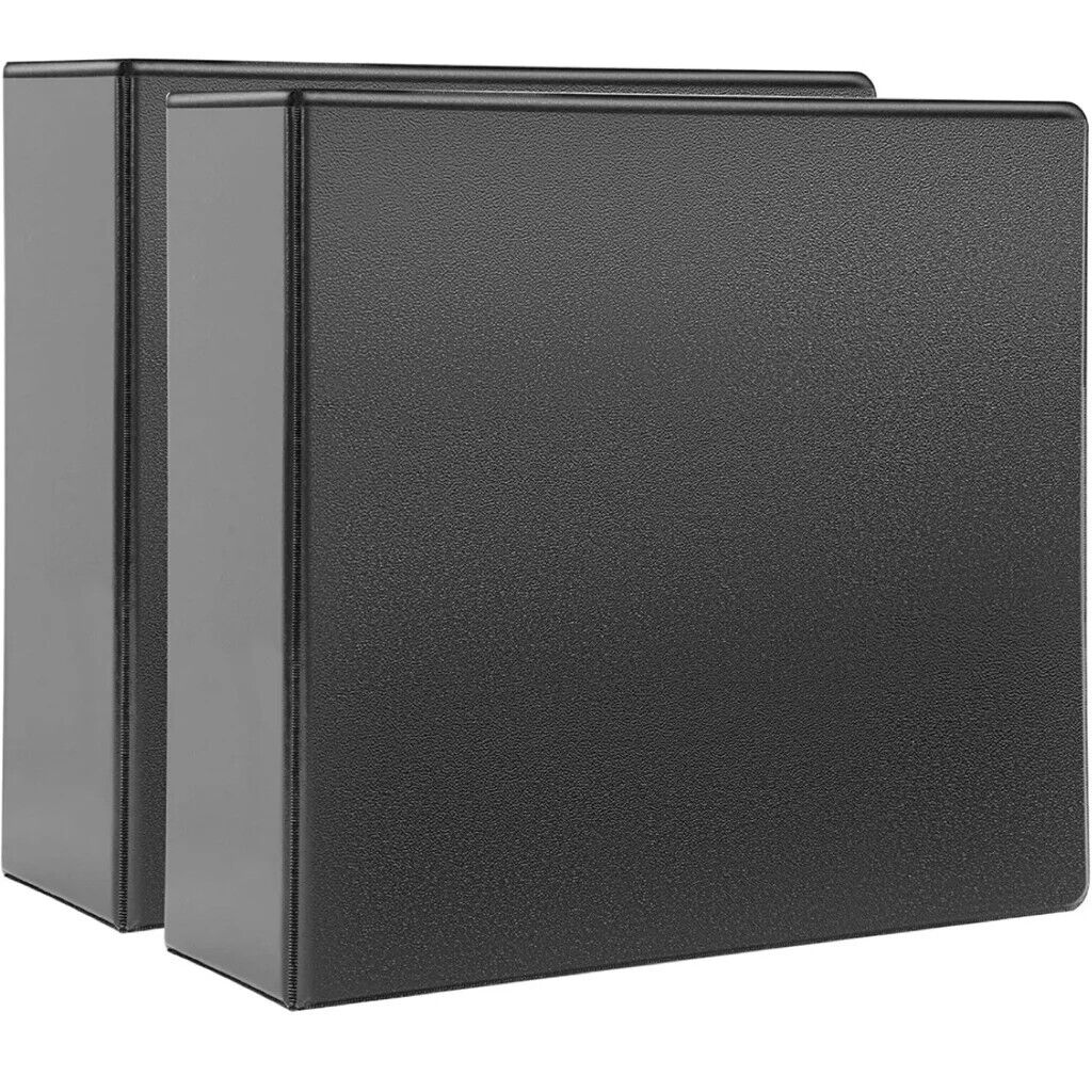 4" Black Office 3 Ring Binder, Heavy Duty