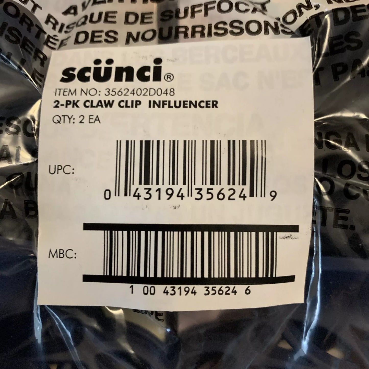 2 pc Scunci Claw Clip