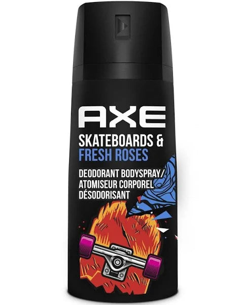 Axe Deodorant Bodyspray, 48H Nonstop, Skateboard and Fresh Roses