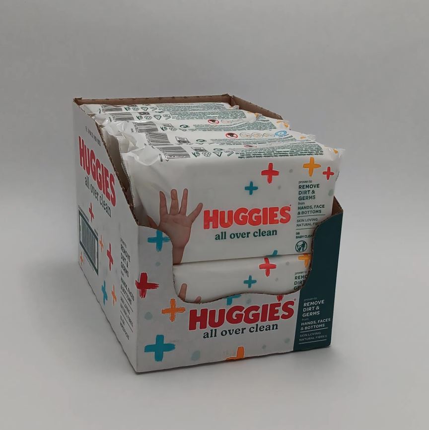 HUGGIES Baby Wipes, All Over Clean, Baby Wipes, 560 Wipes, Refills With Resealable Tape Top, 10 Cases of 56 wipes