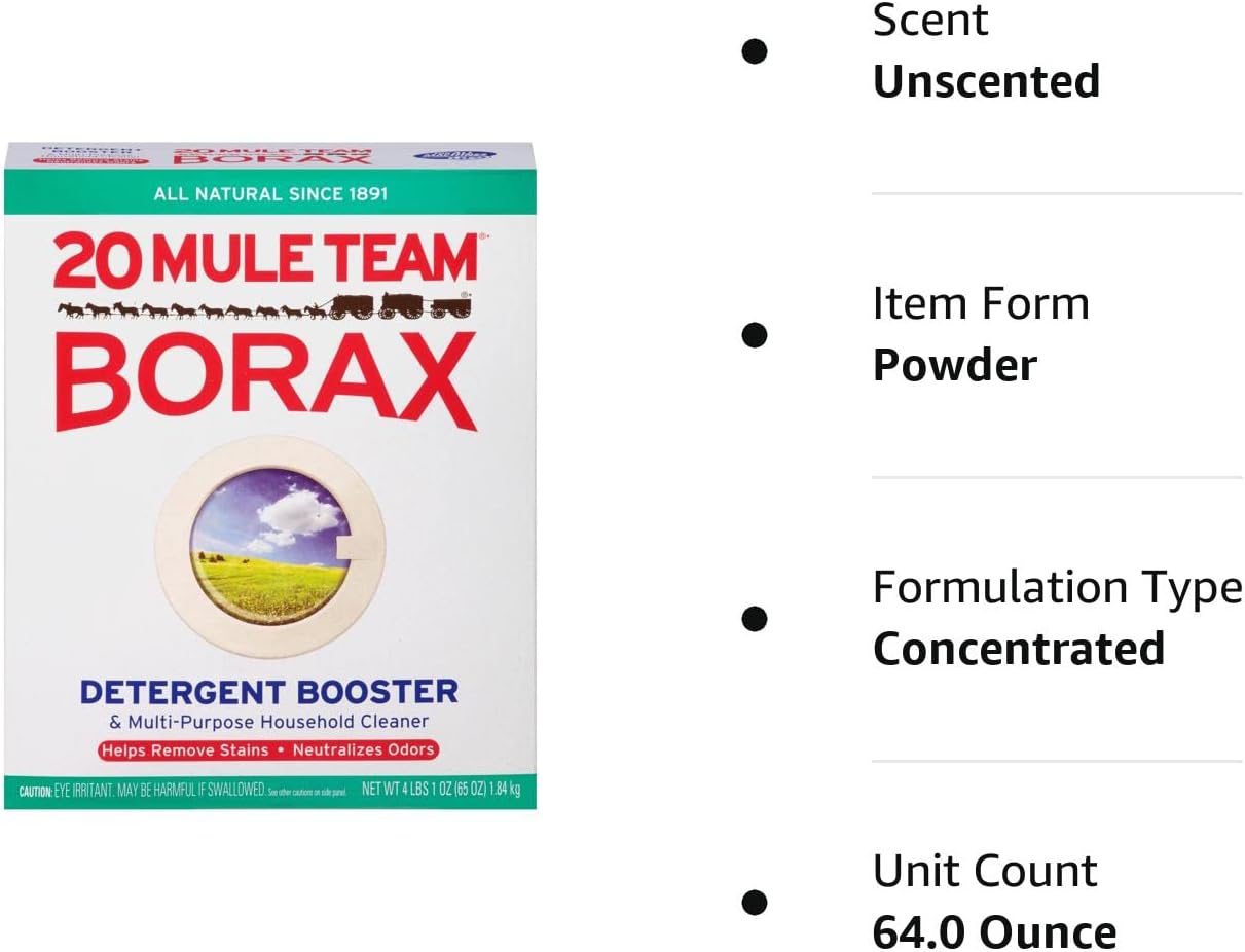 Borax 20 Mule Team Laundry Booster, Powder, 4 Pounds