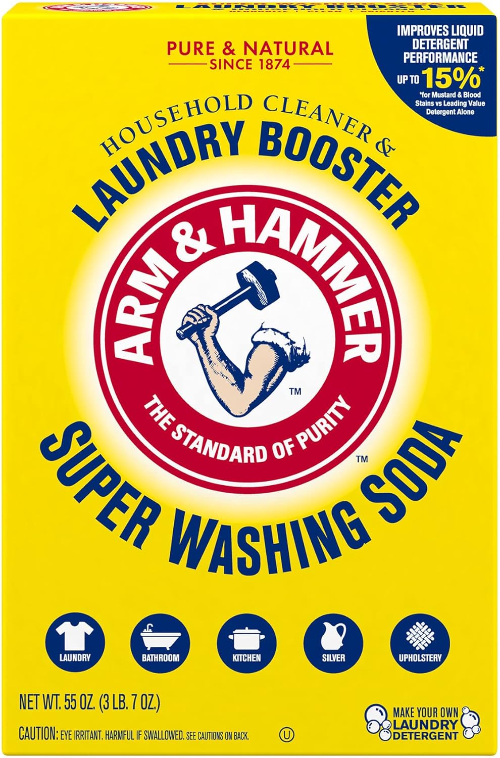 Arm & Hammer, Super Washing Soda, 55 oz, Baking Soda