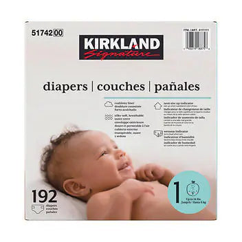 Kirkland Diapers, Size 1, 192 ct