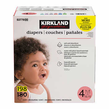 Kirkland Diapers, Size 4, 198 ct